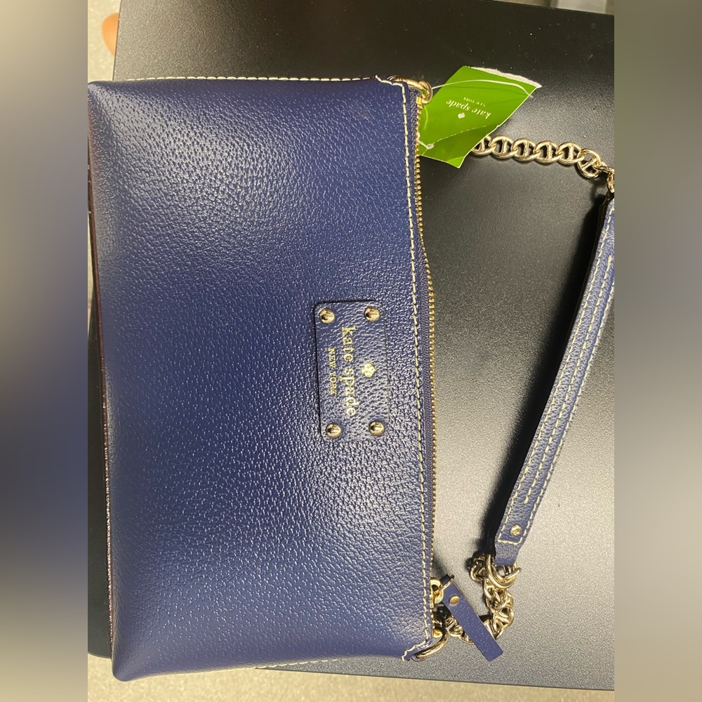 Kate Spade Navy Leather Wristlet
